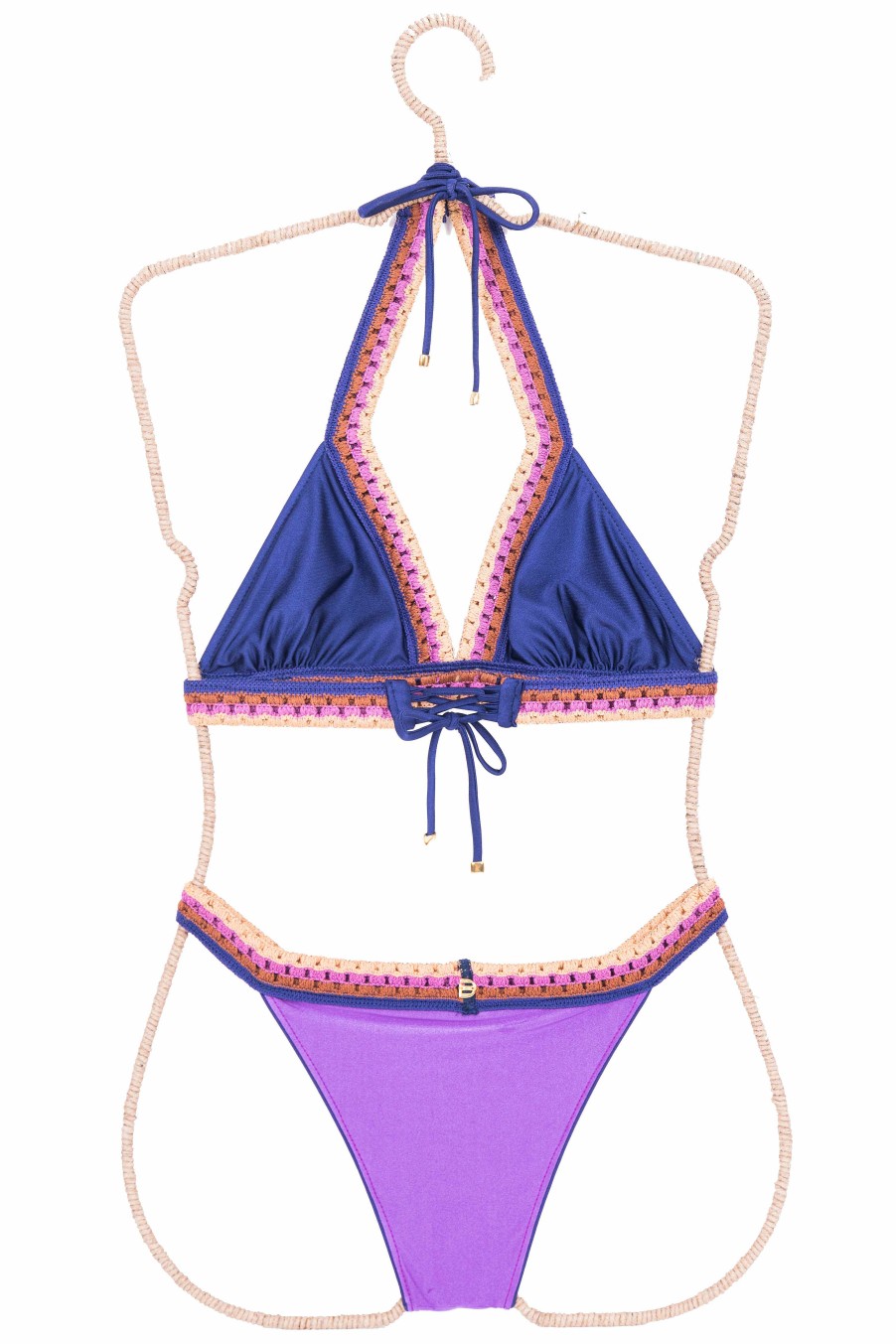 Ropa Despi | Bikini Reversible De Ganchillo - Azul Marino/Purpura