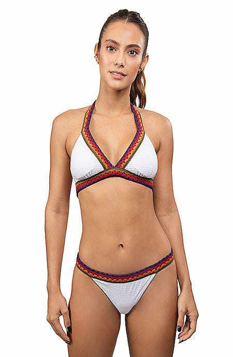 Ropa Despi | Bikini Reversible De Ganchillo - Blanco/Militar