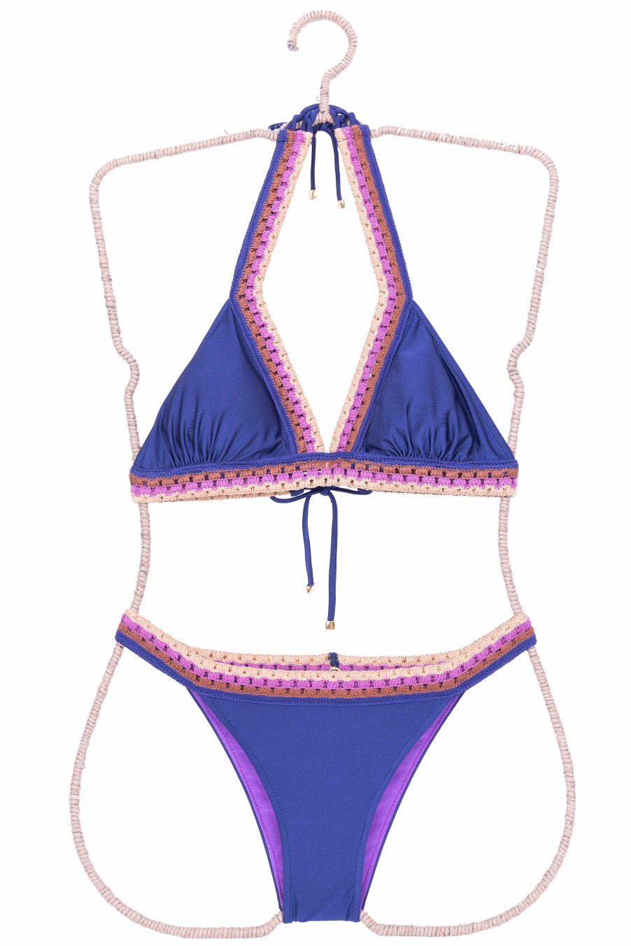 Ropa Despi | Bikini Reversible De Ganchillo - Azul Marino/Purpura