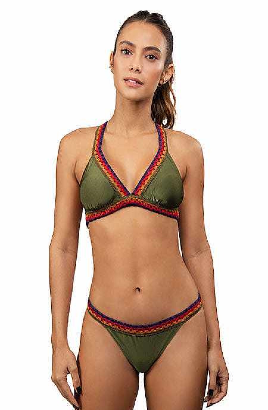 Ropa Despi | Bikini Reversible De Ganchillo - Militar/Blanco