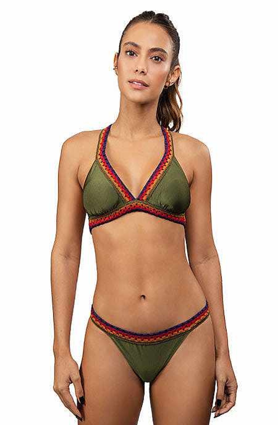 Ropa Despi | Bikini Reversible De Ganchillo - Blanco/Militar