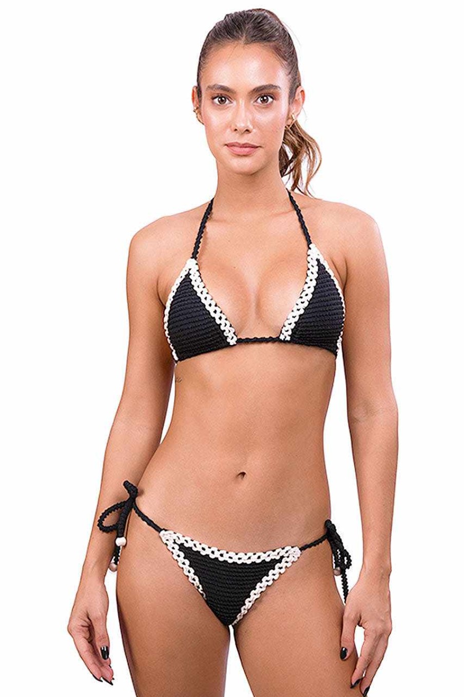 Ropa Despi | Bikini Con Cadena De Algodon - Negro